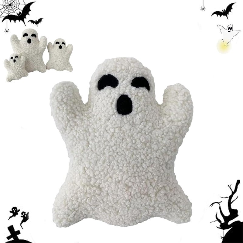 Chilifuli Cute Ghost Pillow, Ghost Shaped Plush Pillow, Halloween Throw Pillows Decorative Spooky Pillows, Halloween Ghost Pillow, Ghost Stuffed Animal for Sofa Bed Couch Holiday Party Children Gift-15.7 in - Image 1